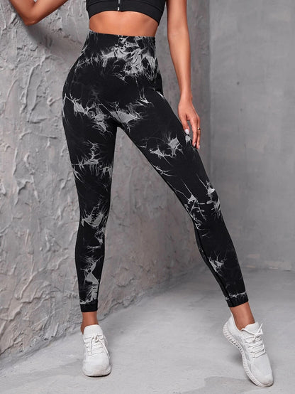 Seamless Tie-Dye High-Waist Yoga Pants