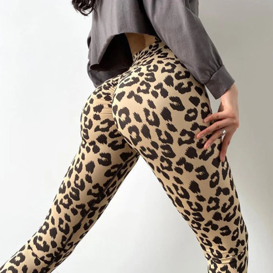 Leopard Print Scrunch Butt Leggings