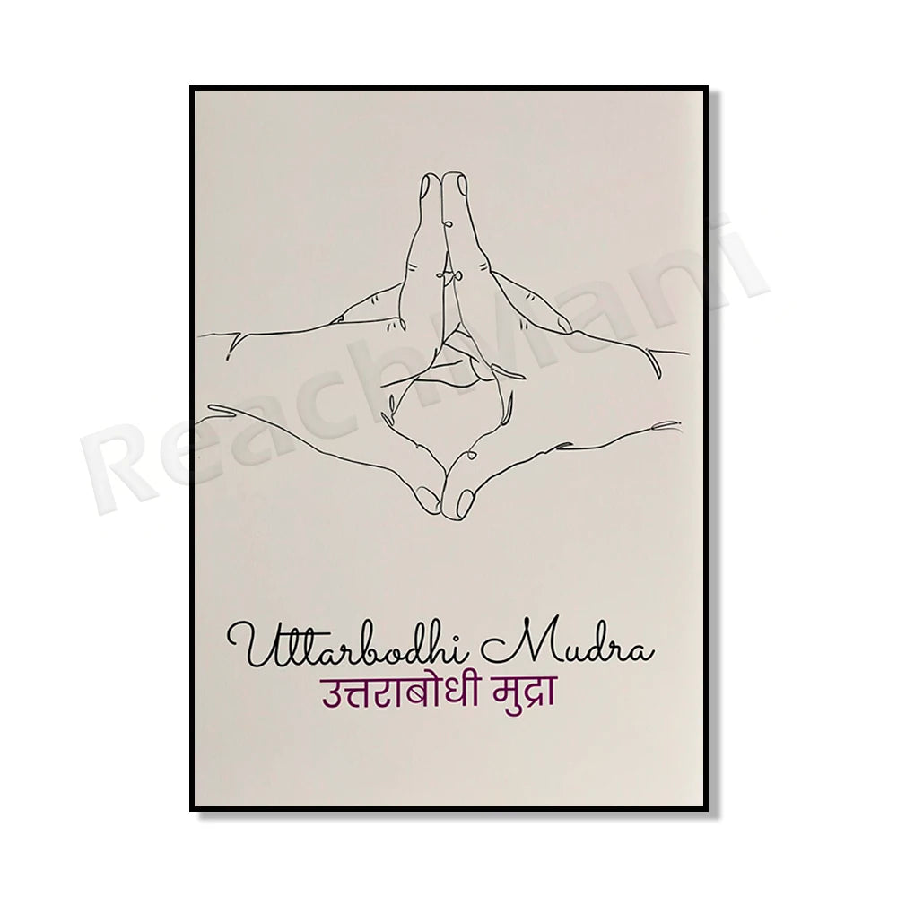 Mudra Hand Line Art Poster