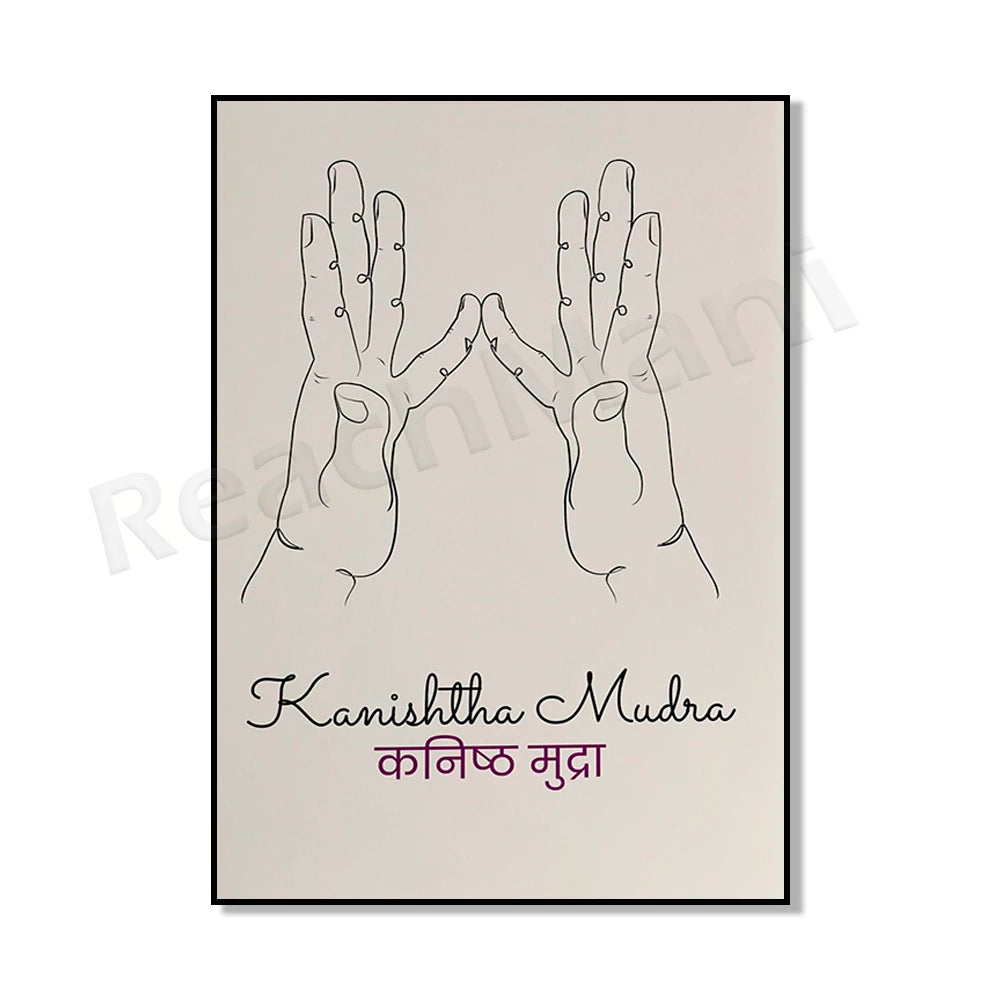 Mudra Hand Line Art Poster