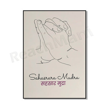 Mudra Hand Line Art Poster