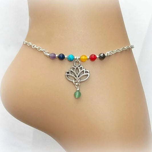 Lotus Chakra Gemstone Anklet