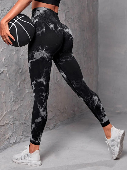 Seamless Tie-Dye High-Waist Yoga Pants