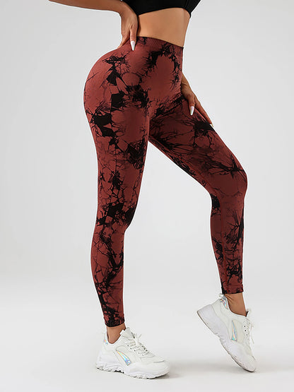 Spandex Tie-Dye Scrunch Butt Yoga Pants